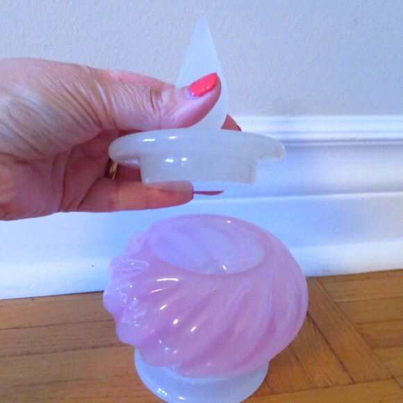 Vintage Archimede Seguso opal pink Murano bonbonniere container 1960 rare - Picture 4 of 13